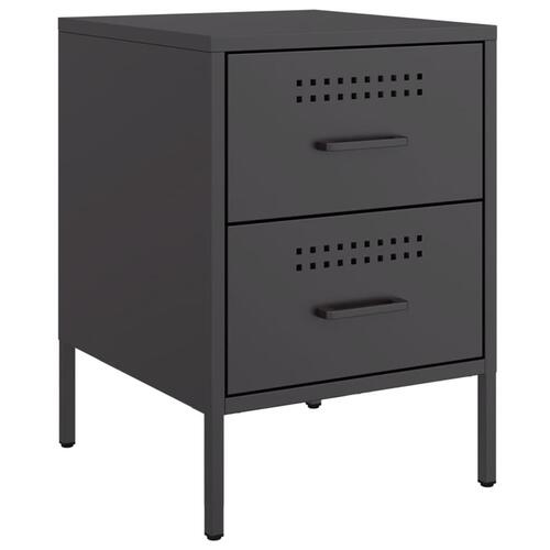 Sengeborde 2 stk. 36x39x50,5 cm stål sort