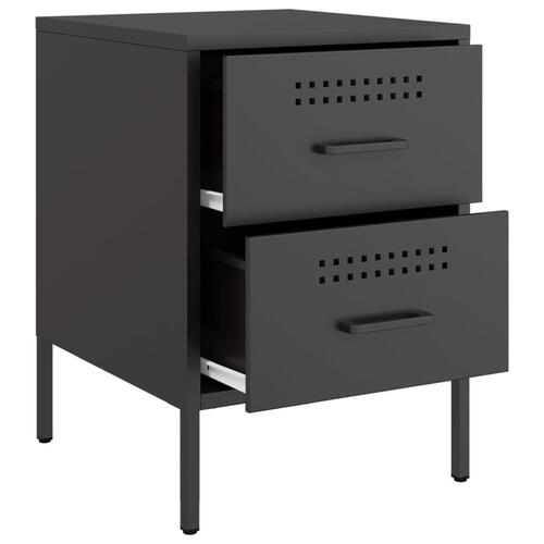 Sengeborde 2 stk. 36x39x50,5 cm stål sort