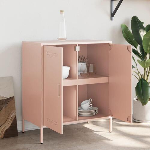 Skab 68x39x79 cm stål lyserød