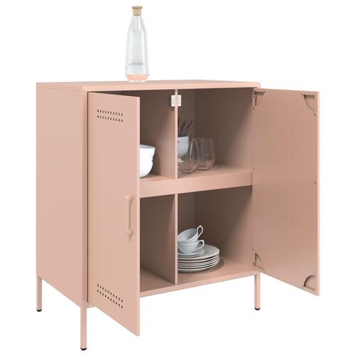 Skab 68x39x79 cm stål lyserød