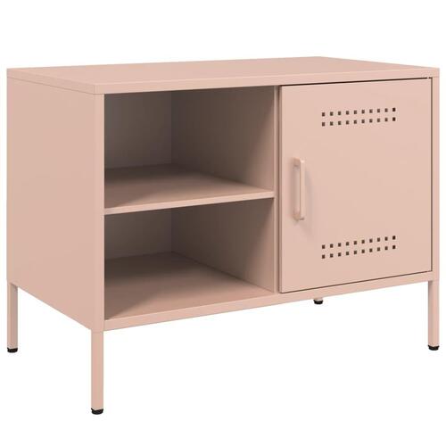 Tv-bord 68x39x50,5 cm stål lyserød