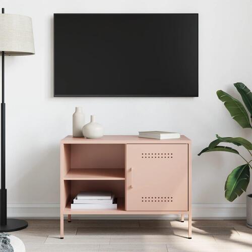Tv-bord 68x39x50,5 cm stål lyserød