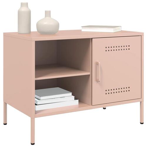 Tv-bord 68x39x50,5 cm stål lyserød