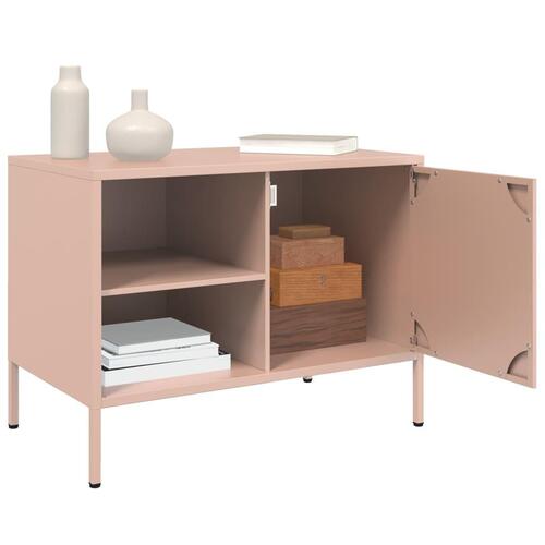 Tv-bord 68x39x50,5 cm stål lyserød