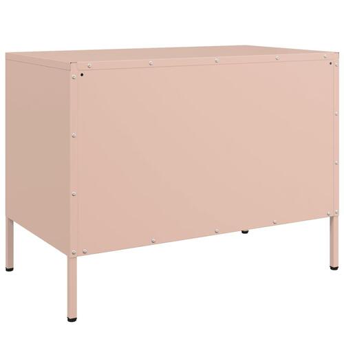 Tv-bord 68x39x50,5 cm stål lyserød