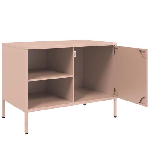 Tv-bord 68x39x50,5 cm stål lyserød