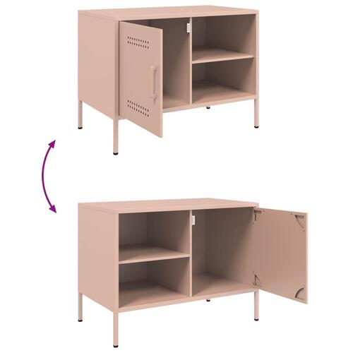 Tv-bord 68x39x50,5 cm stål lyserød