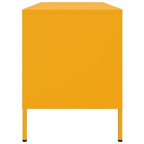 Tv-bord 100,5x39x50,5 cm stål sennepsgul