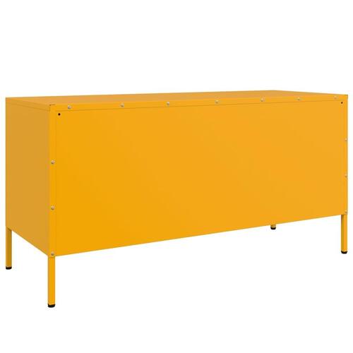 Tv-bord 100,5x39x50,5 cm stål sennepsgul