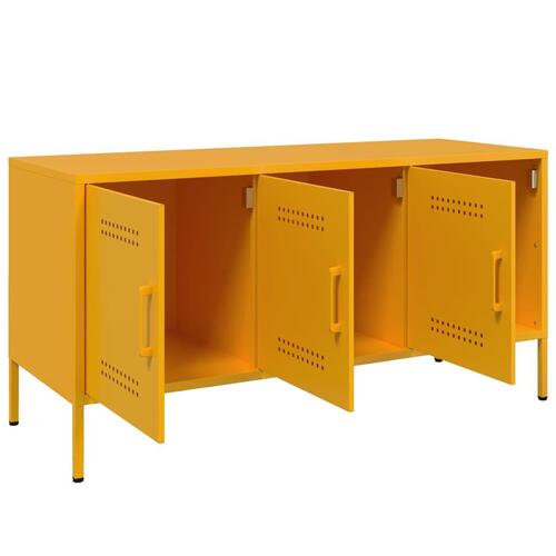 Tv-bord 100,5x39x50,5 cm stål sennepsgul