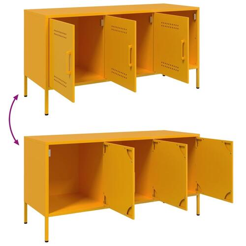 Tv-bord 100,5x39x50,5 cm stål sennepsgul