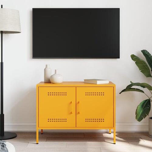 Tv-bord 68x39x50,5 cm stål sennepsgul