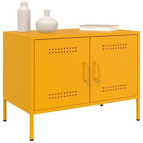 Tv-bord 68x39x50,5 cm stål sennepsgul