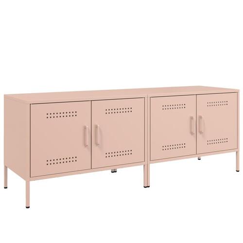 Tv-borde 2 stk. 68x39x50,5 cm stål lyserød