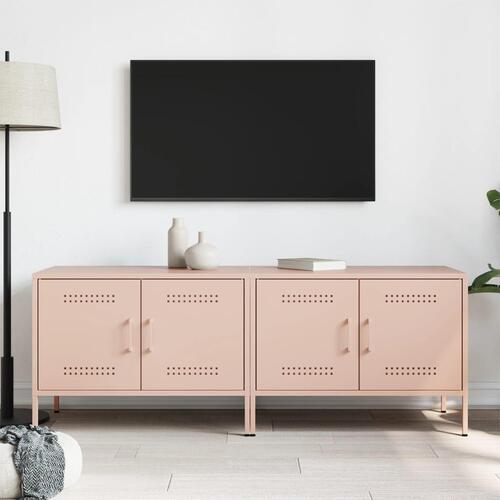 Tv-borde 2 stk. 68x39x50,5 cm stål lyserød