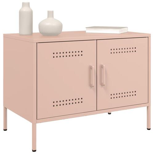 Tv-borde 2 stk. 68x39x50,5 cm stål lyserød