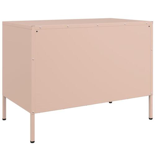 Tv-borde 2 stk. 68x39x50,5 cm stål lyserød