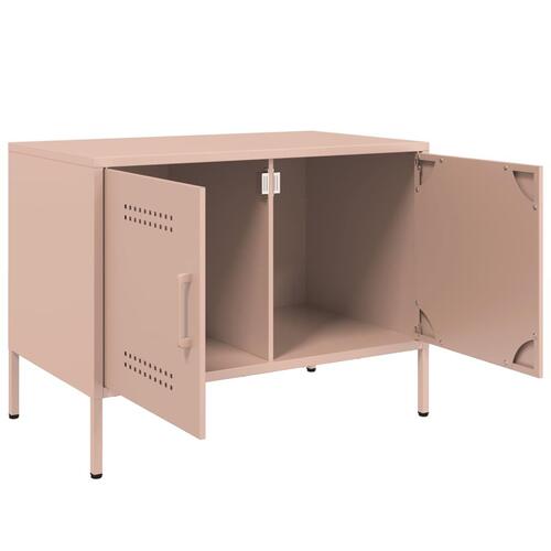 Tv-borde 2 stk. 68x39x50,5 cm stål lyserød