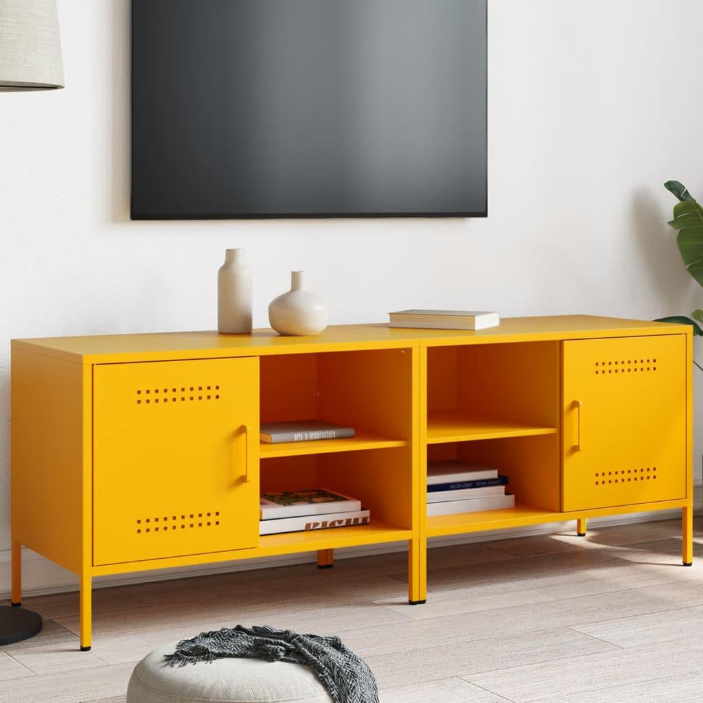Tv-borde 2 stk. 68x39x50,5 cm stål sennepsgul
