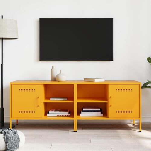Tv-borde 2 stk. 68x39x50,5 cm stål sennepsgul
