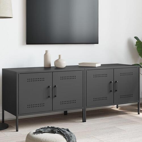 Tv-borde 2 stk. 68x39x50,5 cm stål sort