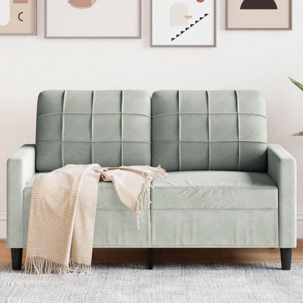 3-Personers Sofa Fløjl - 120 cm / Lysegrå