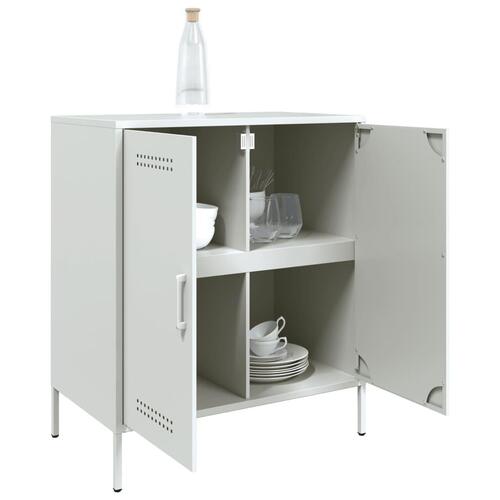 Skab 68x39x79 cm stål hvid