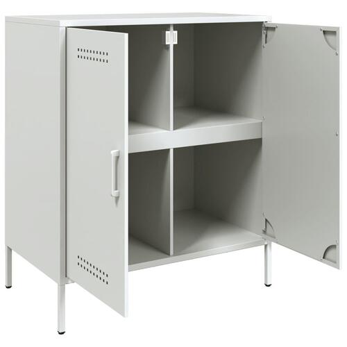 Skab 68x39x79 cm stål hvid