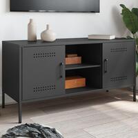 Tv-bord 100,5x39x50,5 cm stål sort