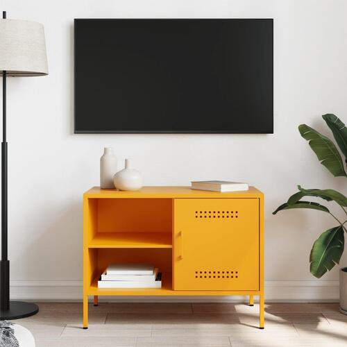 Tv-bord 68x39x50,5 cm stål sennepsgul
