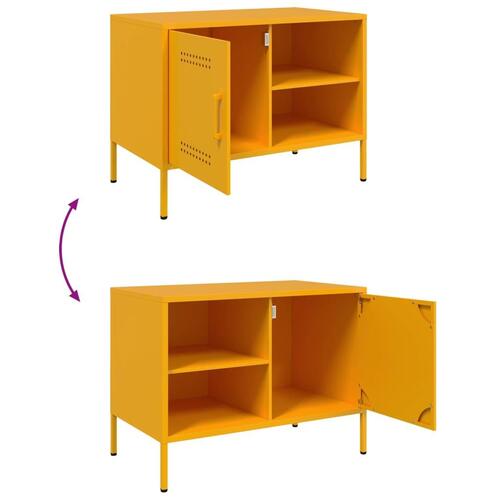 Tv-bord 68x39x50,5 cm stål sennepsgul