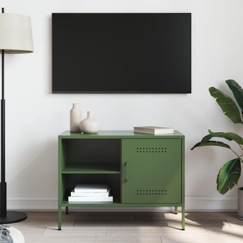 Tv-bord 68x39x50,5 cm stål olivengrøn