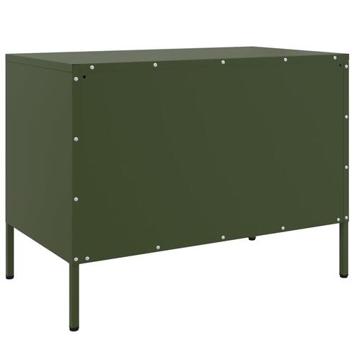 Tv-bord 68x39x50,5 cm stål olivengrøn