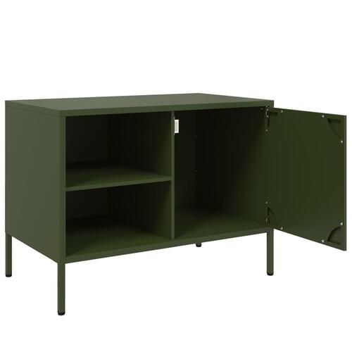 Tv-bord 68x39x50,5 cm stål olivengrøn