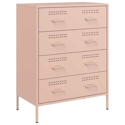Skab 68x39x89 cm stål lyserød