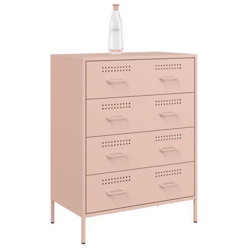 Skab 68x39x89 cm stål lyserød