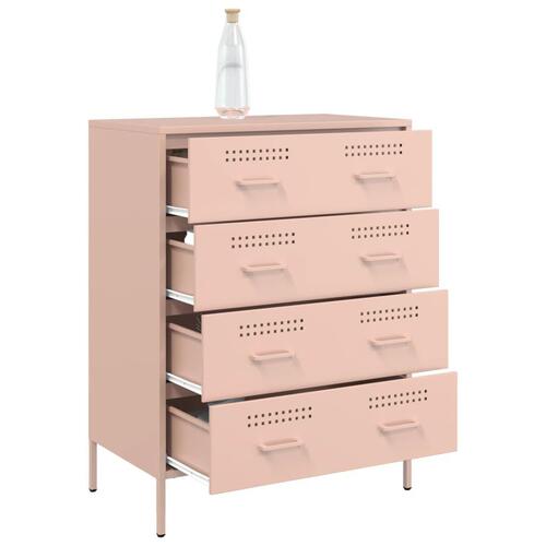 Skab 68x39x89 cm stål lyserød