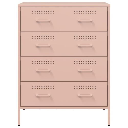 Skab 68x39x89 cm stål lyserød