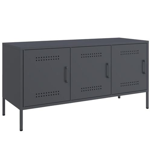 Tv-bord 100,5x39x50,5 cm stål antracitgrå
