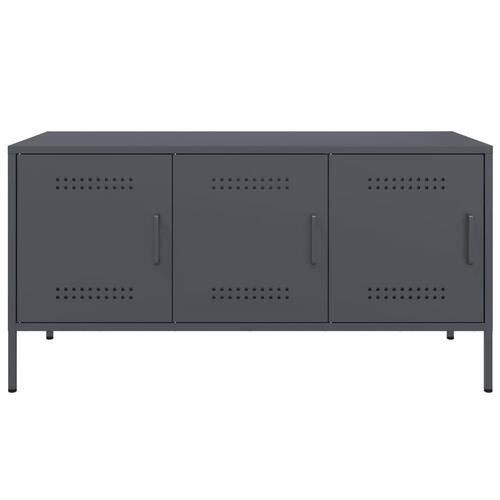 Tv-bord 100,5x39x50,5 cm stål antracitgrå