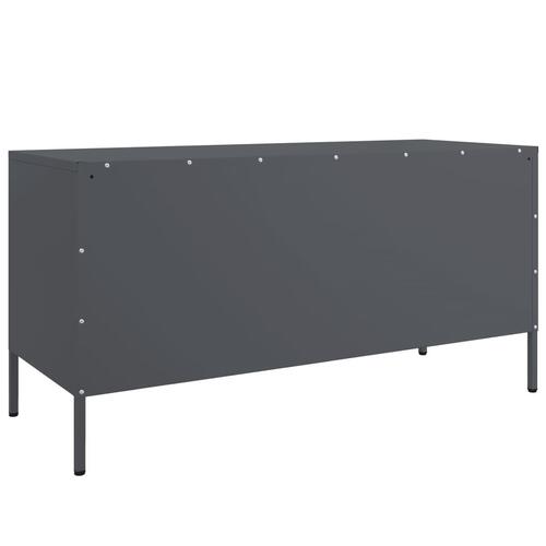 Tv-bord 100,5x39x50,5 cm stål antracitgrå