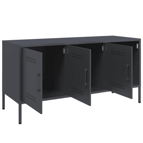 Tv-bord 100,5x39x50,5 cm stål antracitgrå