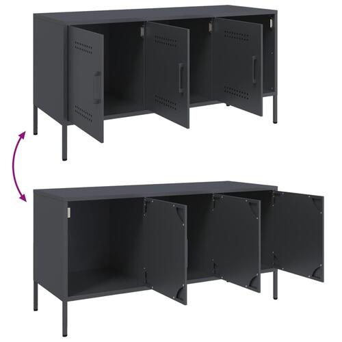 Tv-bord 100,5x39x50,5 cm stål antracitgrå