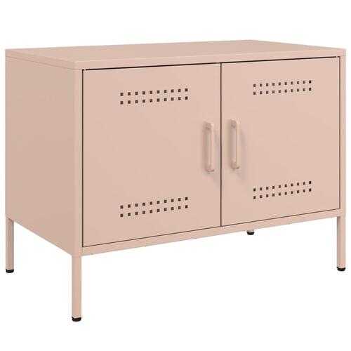 Tv-bord 68x39x50,5 cm stål lyserød