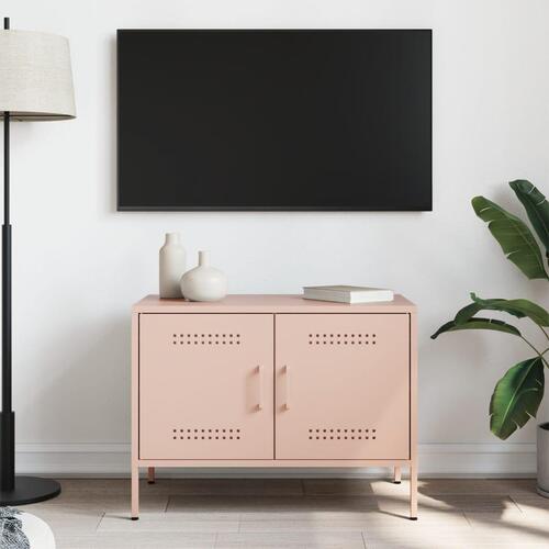 Tv-bord 68x39x50,5 cm stål lyserød