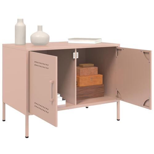Tv-bord 68x39x50,5 cm stål lyserød