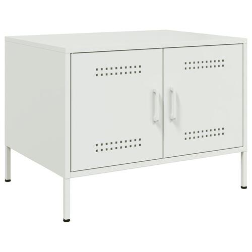 Sofabord 68x50x50,5 cm stål hvid