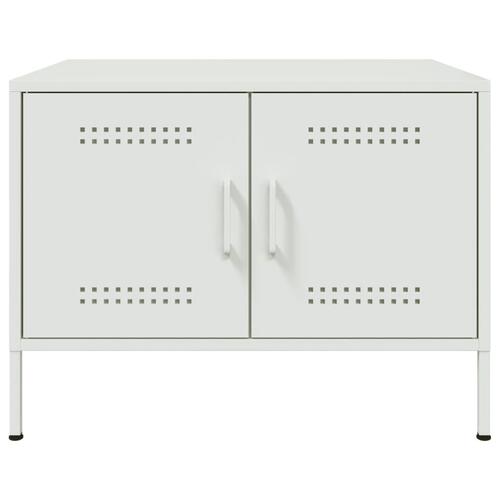 Sofabord 68x50x50,5 cm stål hvid