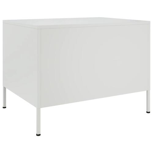 Sofabord 68x50x50,5 cm stål hvid