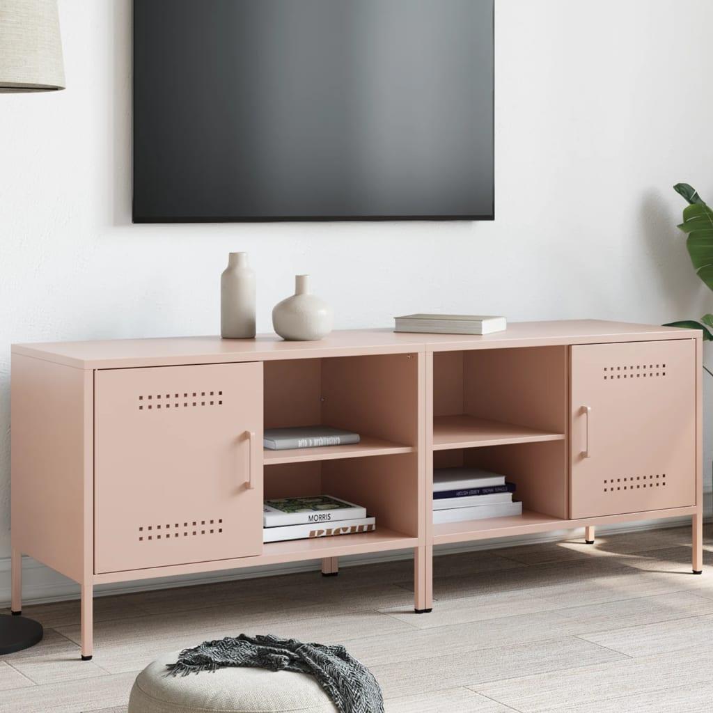 Tv-borde 2 stk. 68x39x50,5 cm stål lyserød